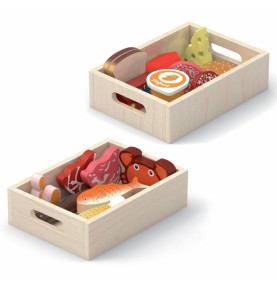 VIGA medinių maisto dėžučių rinkinys pusryčiams, žuviai, mėsai, pieno produktams