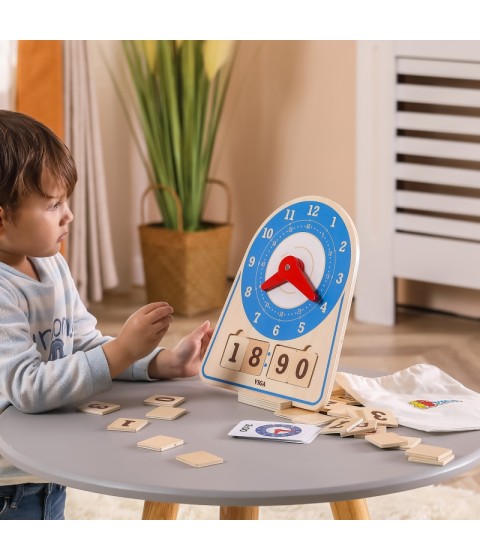 VIGA medinis laikrodis mokymosi laiko laikrodis Montessori