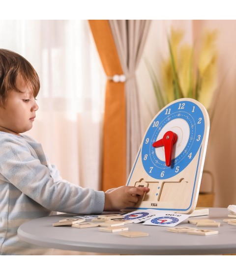 VIGA medinis laikrodis mokymosi laiko laikrodis Montessori