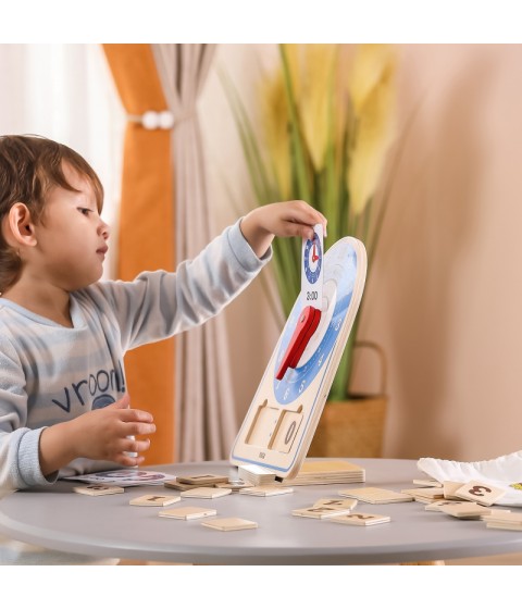 VIGA medinis laikrodis mokymosi laiko laikrodis Montessori