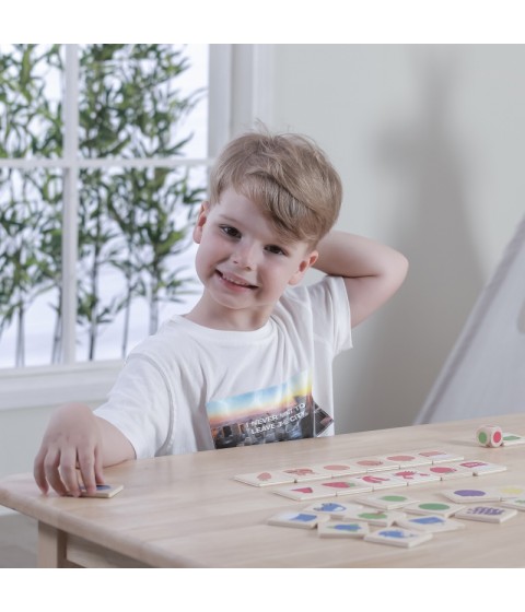 VIGA edukacinė medinė dėlionė, rūšiuoti, derinti spalvas ir formas, 38 detalės, Montessori