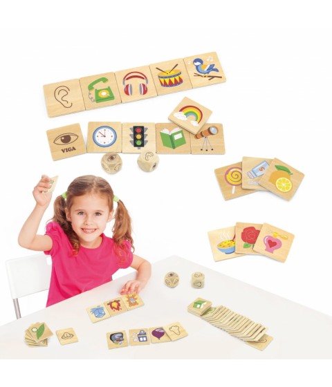VIGA edukacinis žaidimas „Rūšiavimo pojūčiai“ dėlionė, 37 vnt. Montessori