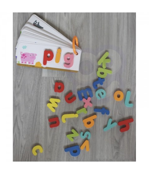 TOOKY TOY Montessori abėcėlės dėlionė Raidžių, žodžių, gyvūnų mokymasis 57 vnt.