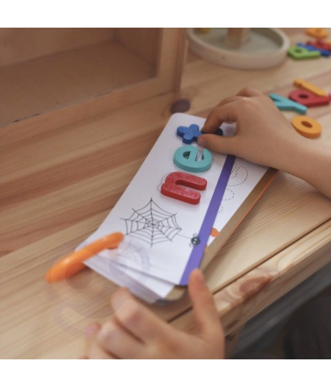 TOOKY TOY Montessori abėcėlės dėlionė Raidžių, žodžių, gyvūnų mokymasis 57 vnt.