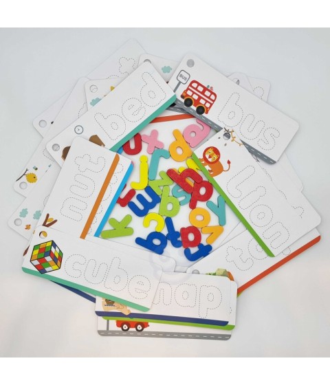 TOOKY TOY Montessori abėcėlės dėlionė Raidžių, žodžių, gyvūnų mokymasis 57 vnt.