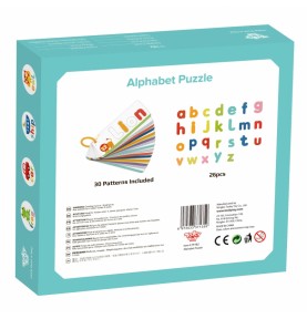 TOOKY TOY Montessori abėcėlės dėlionė Raidžių, žodžių, gyvūnų mokymasis 57 vnt.
