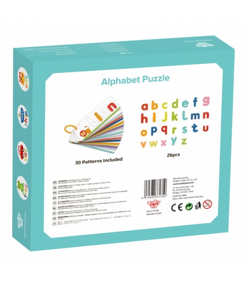 TOOKY TOY Montessori abėcėlės dėlionė Raidžių, žodžių, gyvūnų mokymasis 57 vnt.