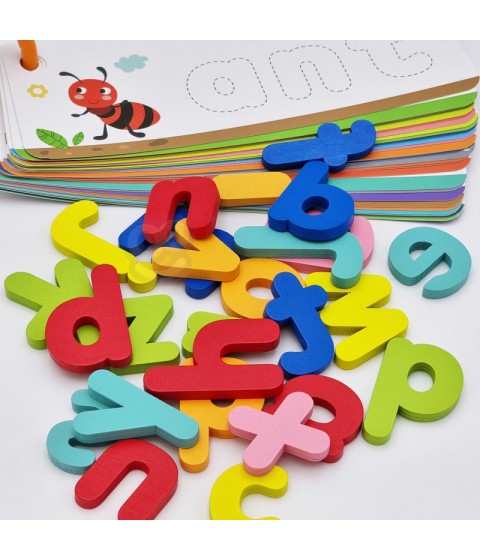TOOKY TOY Montessori abėcėlės dėlionė Raidžių, žodžių, gyvūnų mokymasis 57 vnt.