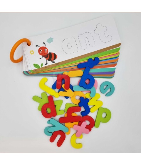 TOOKY TOY Montessori abėcėlės dėlionė Raidžių, žodžių, gyvūnų mokymasis 57 vnt.