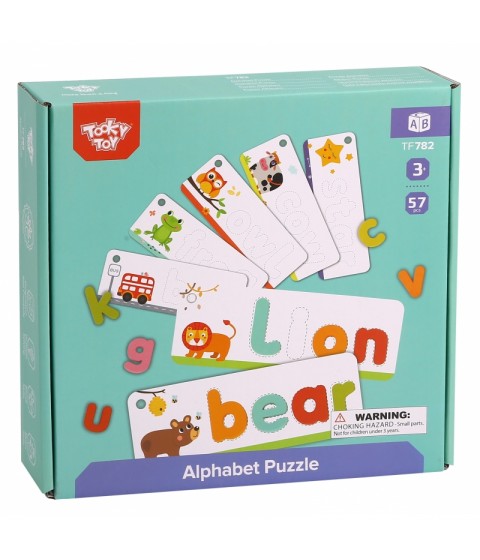 TOOKY TOY Montessori abėcėlės dėlionė Raidžių, žodžių, gyvūnų mokymasis 57 vnt.