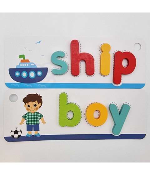 TOOKY TOY Montessori abėcėlės dėlionė Raidžių, žodžių, gyvūnų mokymasis 57 vnt.