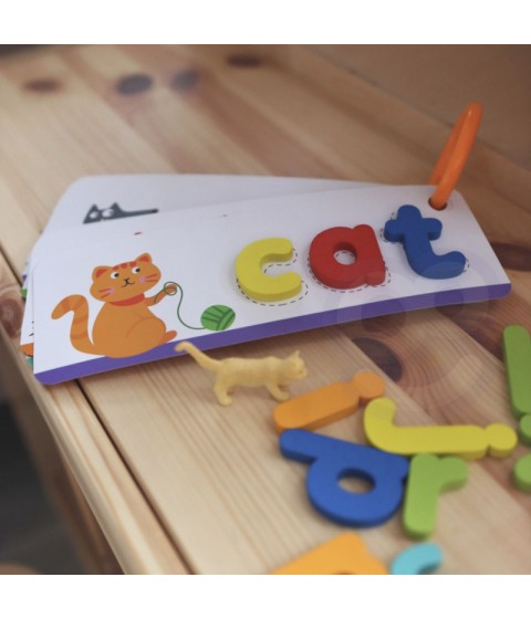 TOOKY TOY Montessori abėcėlės dėlionė Raidžių, žodžių, gyvūnų mokymasis 57 vnt.