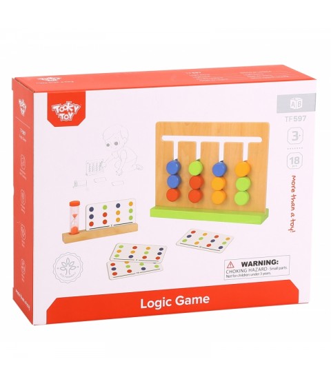 TOOKY TOY Loginis žaidimo laiko dėlionės spalvos, 30 raštų, 18 vnt.