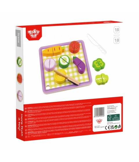 TOOKY TOY medinės daržovių pjaustymo lentelės, 20 vnt.