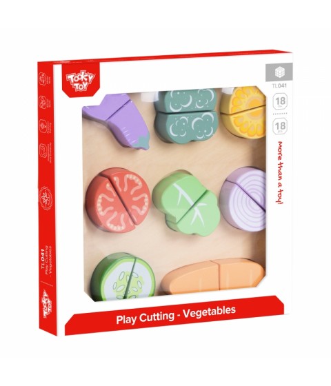 TOOKY TOY medinės daržovių pjaustymo lentelės, 20 vnt.