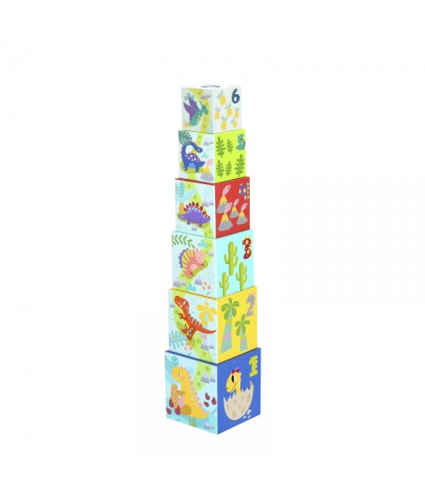 TOOKY TOY Mediniai kaladėlės Dėlionė + 6 Žaislinės figūrėlės, 12 vnt.