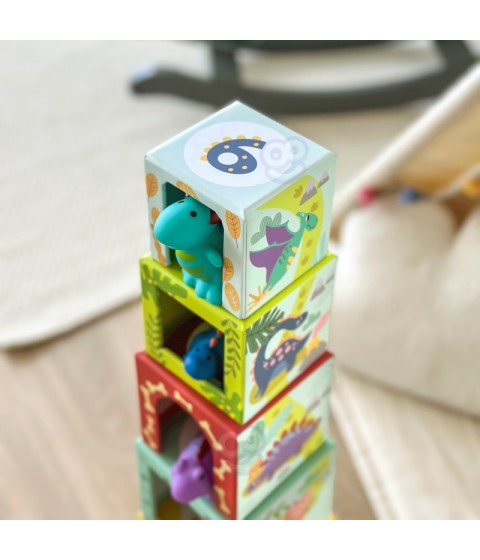 TOOKY TOY Mediniai kaladėlės Dėlionė + 6 Žaislinės figūrėlės, 12 vnt.