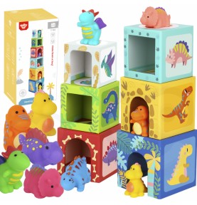 TOOKY TOY Mediniai kaladėlės Dėlionė + 6 Žaislinės figūrėlės, 12 vnt.