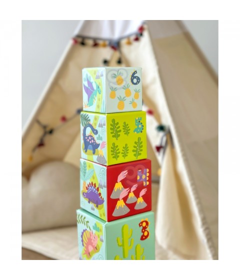 TOOKY TOY Mediniai kaladėlės Dėlionė + 6 Žaislinės figūrėlės, 12 vnt.
