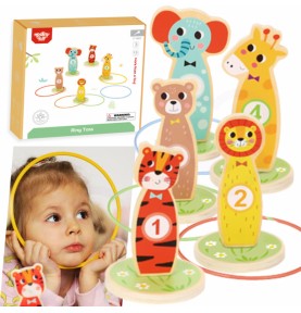 TOOKY TOY medinis įgūdžių žaidimas Mėtyk į taikinius gyvūnėlius, 15 vnt.