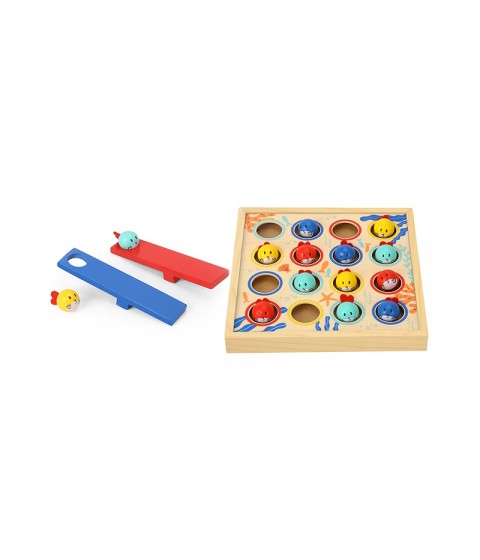TOOKY TOY žaidimas vaikams Medinis stalas Skraidančios žuvelės 19 vnt.