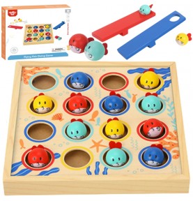 TOOKY TOY žaidimas vaikams Medinis stalas Skraidančios žuvelės 19 vnt.