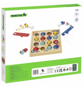 TOOKY TOY žaidimas vaikams Medinis stalas Skraidančios žuvelės 19 vnt.