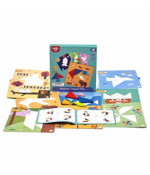 TOOKY TOY Tangram dėlionė Dėlionė vaikams Lavinamieji formų skaičiai Formos 18 vnt.