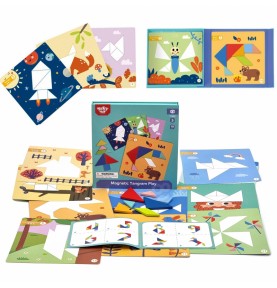 TOOKY TOY Tangram dėlionė Dėlionė vaikams Lavinamieji formų skaičiai Formos 18 vnt.