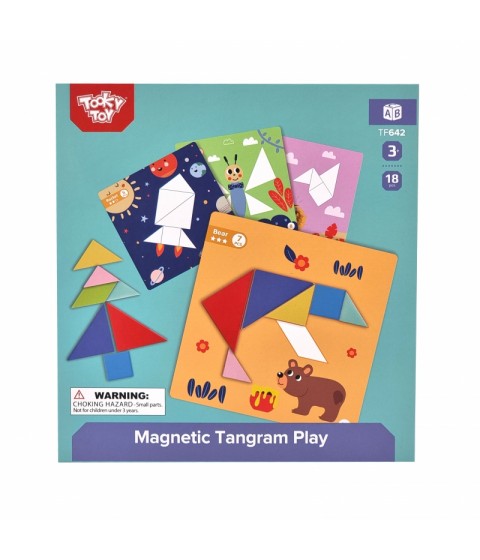 TOOKY TOY Tangram dėlionė Dėlionė vaikams Lavinamieji formų skaičiai Formos 18 vnt.