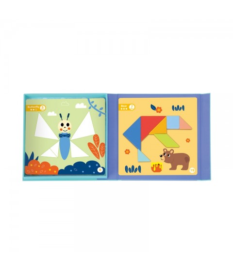 TOOKY TOY Tangram dėlionė Dėlionė vaikams Lavinamieji formų skaičiai Formos 18 vnt.