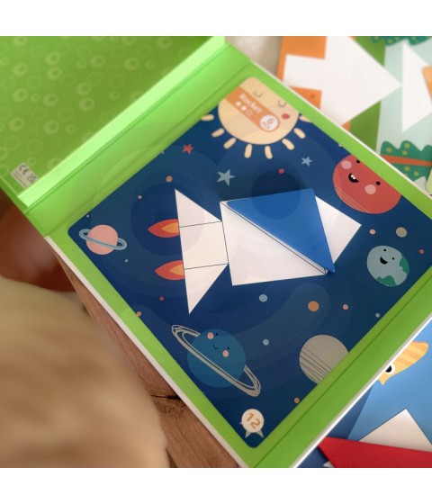 TOOKY TOY Tangram dėlionė Dėlionė vaikams Lavinamieji formų skaičiai Formos 18 vnt.