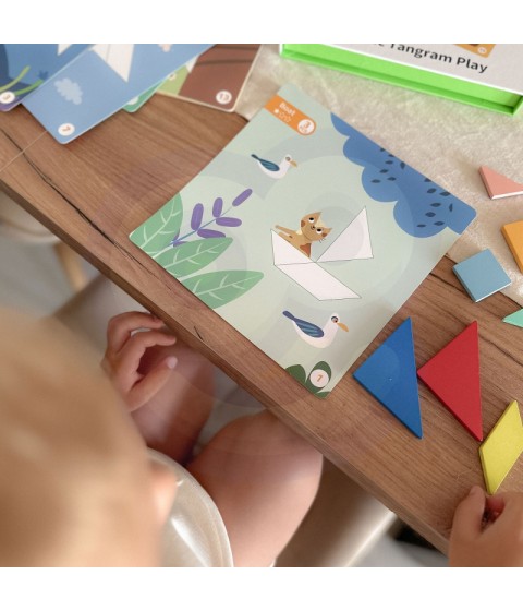 TOOKY TOY Tangram dėlionė Dėlionė vaikams Lavinamieji formų skaičiai Formos 18 vnt.