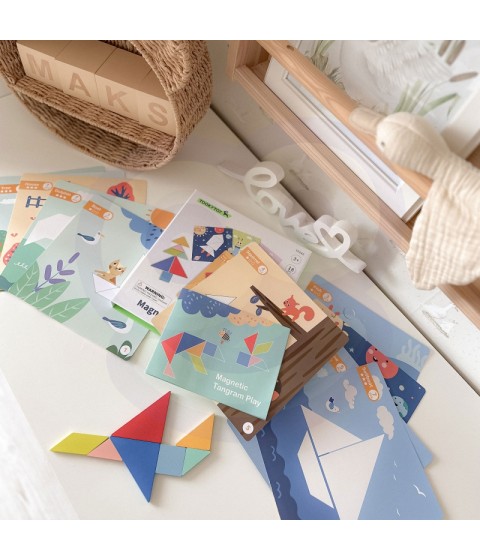 TOOKY TOY Tangram dėlionė Dėlionė vaikams Lavinamieji formų skaičiai Formos 18 vnt.