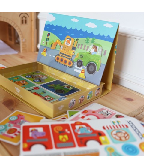 TOOKY TOY Montessori lavinamoji dėlionė magnetinė dėžutė vaikams 80 vnt.