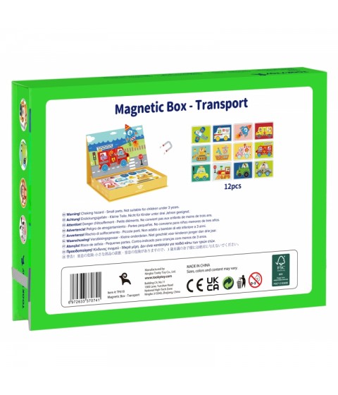 TOOKY TOY Montessori lavinamoji dėlionė magnetinė dėžutė vaikams 80 vnt.