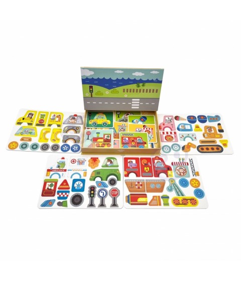 TOOKY TOY Montessori lavinamoji dėlionė magnetinė dėžutė vaikams 80 vnt.
