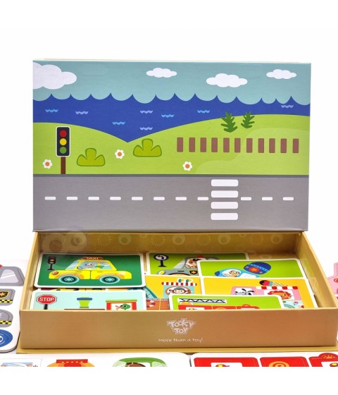 TOOKY TOY Montessori lavinamoji dėlionė magnetinė dėžutė vaikams 80 vnt.