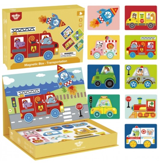 TOOKY TOY Montessori lavinamoji dėlionė magnetinė dėžutė vaikams 80 vnt.