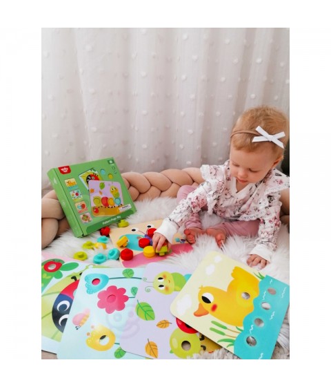 TOOKY TOY Dėlionės Kaladėlės Vaikams Gyvūnai Suderinti Mokymosi Formos Spalvos + Lentos
