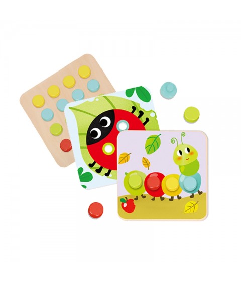 TOOKY TOY Dėlionės Kaladėlės Vaikams Gyvūnai Suderinti Mokymosi Formos Spalvos + Lentos