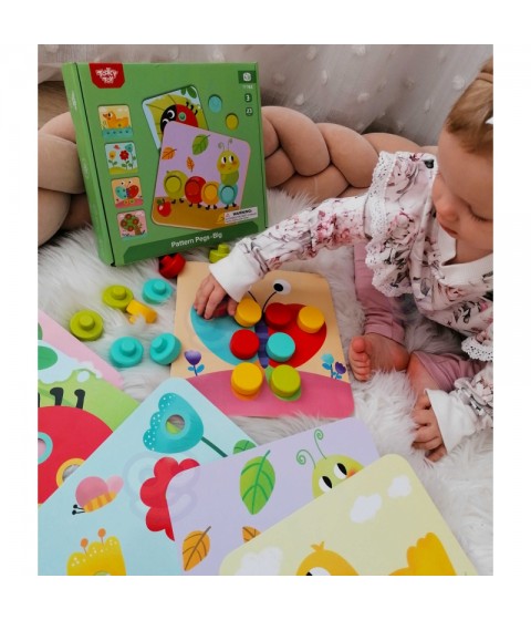 TOOKY TOY Dėlionės Kaladėlės Vaikams Gyvūnai Suderinti Mokymosi Formos Spalvos + Lentos
