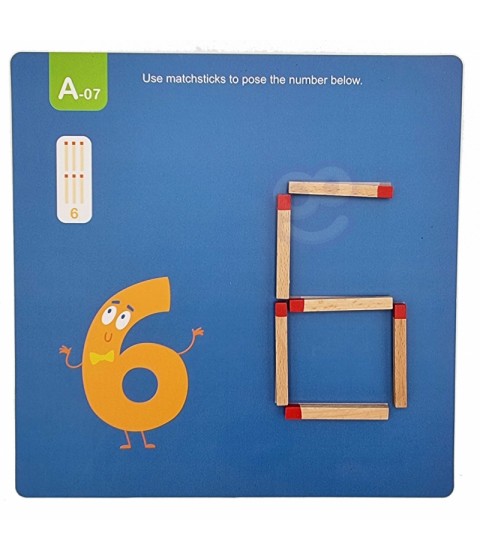 TOOKY TOY Medinis Montessori dėlionės loginis žaidimas Dėlionės Magnetiniai degtukai vaikams 58 vnt.