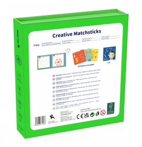 TOOKY TOY Medinis Montessori dėlionės loginis žaidimas Dėlionės Magnetiniai degtukai vaikams 58 vnt.