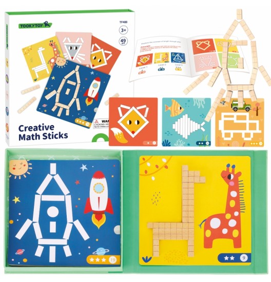 TOOKY TOY Dėlionės Loginis žaidimas Dėlionės Magnetiniai kaladėlės vaikams 49 vnt.