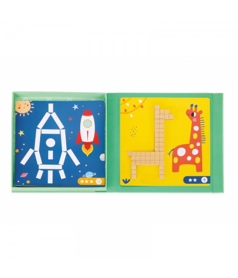TOOKY TOY Dėlionės Loginis žaidimas Dėlionės Magnetiniai kaladėlės vaikams 49 vnt.