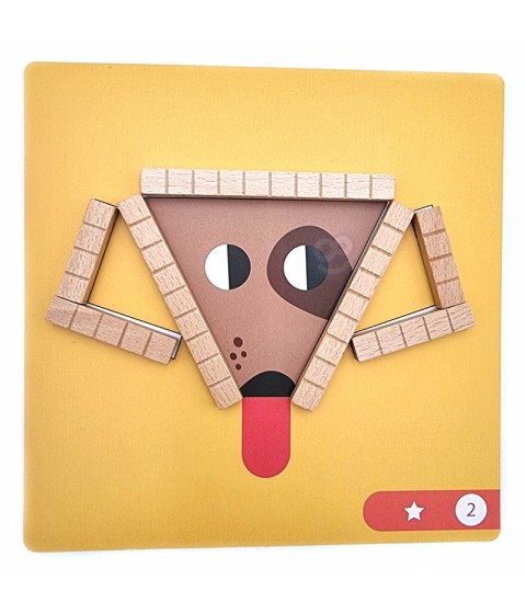 TOOKY TOY Dėlionės Loginis žaidimas Dėlionės Magnetiniai kaladėlės vaikams 49 vnt.