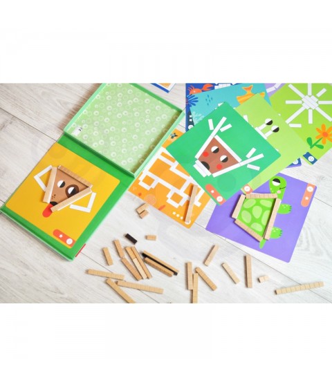 TOOKY TOY Dėlionės Loginis žaidimas Dėlionės Magnetiniai kaladėlės vaikams 49 vnt.