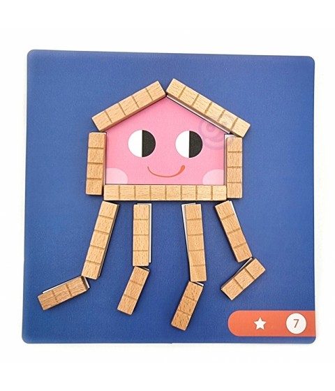 TOOKY TOY Dėlionės Loginis žaidimas Dėlionės Magnetiniai kaladėlės vaikams 49 vnt.