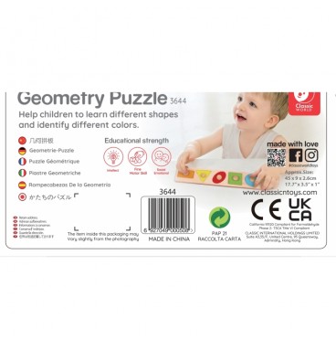 CLASSIC WORLD Montessori dėlionė vaikams, mokymosi formų, figūrų, spalvų 7 vnt.